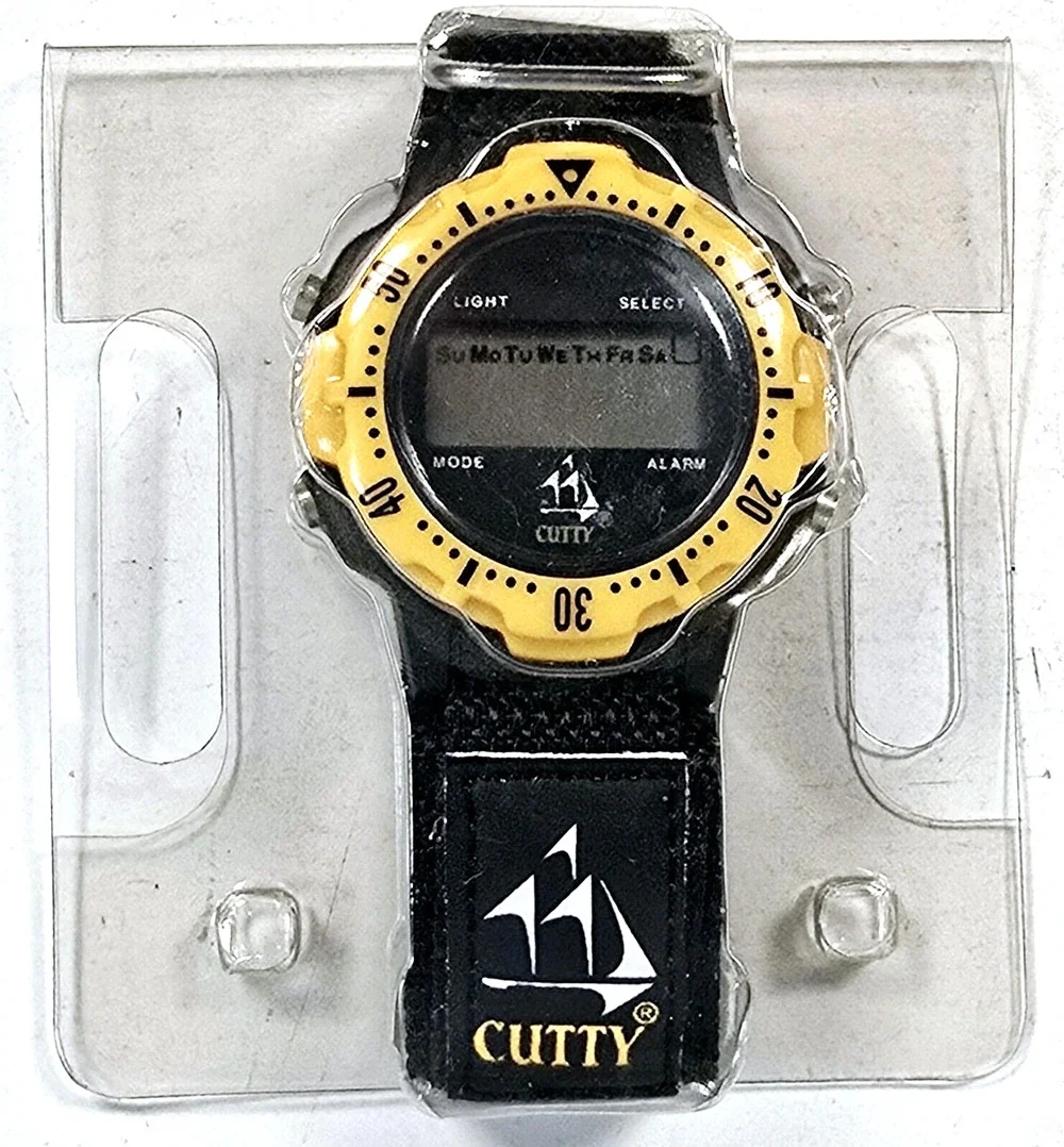 Cutty Sark Digital Watch Black And Yellow With Sailboat Logo, New
